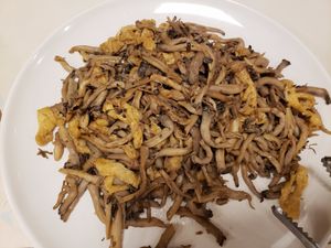 Luv mushrooms! With marinated tofu at Jeoksubang - 적수방 in Seoul