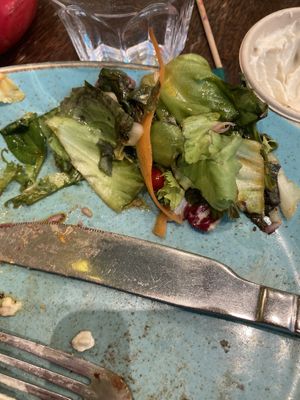 Wilted horrible salad at Las Iguanas in South East London