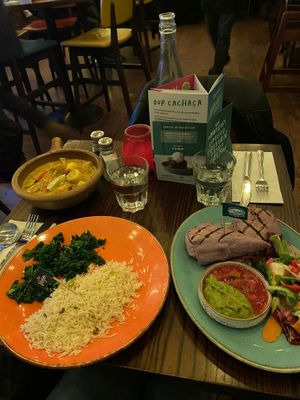 Bahian Jackfruit Curry & Sweet Potato Chilli Burrito at Las Iguanas in South East London