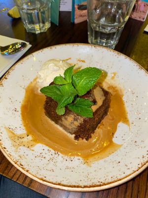 Oggs Sticky Toffee Pudding (Veganuary special) at Las Iguanas in South East London