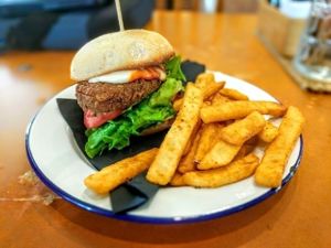 The Wedding Zinger Burger  at Bonta Vera in Minmi