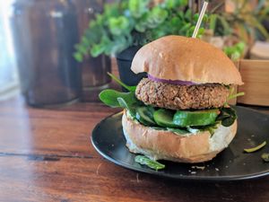 Middle Eastern Feast burger at Bonta Vera in Minmi