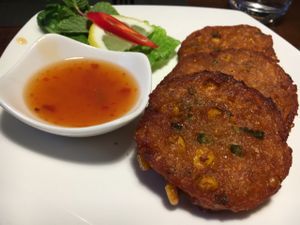sweetcorn fritters  at Mantra Thai in Newcastle Upon Tyne