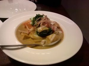 Fried tofu in yellow curry at Mantra Thai in Newcastle Upon Tyne