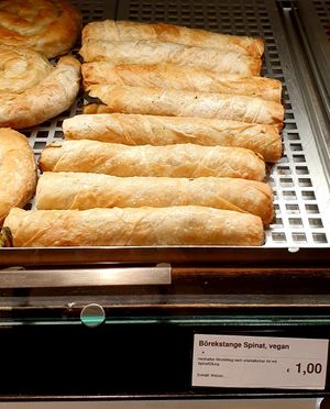 Börek bar with spinach at backWERK - Nordstrasse in Dusseldorf