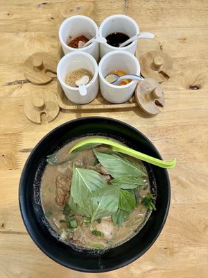 Noodles with brown soup #Veganuary at Veggie Chef in Bangkok