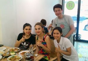 Thank you K'Tai & K'Liu for visiting us.  at Veggie Chef in Bangkok