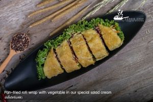 Pan-fried roti cream salad at Veggie Chef in Bangkok