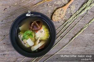 Toon Ma Ra - มะระตุ๋นยาจีน - Stuffed bitter melon soup at Veggie Chef in Bangkok