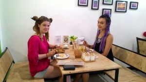 Lovely customer from Russia  at Veggie Chef in Bangkok