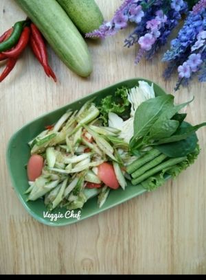 Spicy Cucumber Salad at Veggie Chef in Bangkok