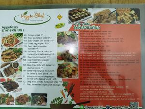 english menu as of January 2024 at Veggie Chef in Bangkok