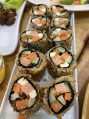 Looks like sushi roll but there is no rice inside. at Veggie Chef in Bangkok