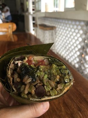 Vegan burrito / you can order it with coconut flour tortilla  at Burrito Amor in Tulum