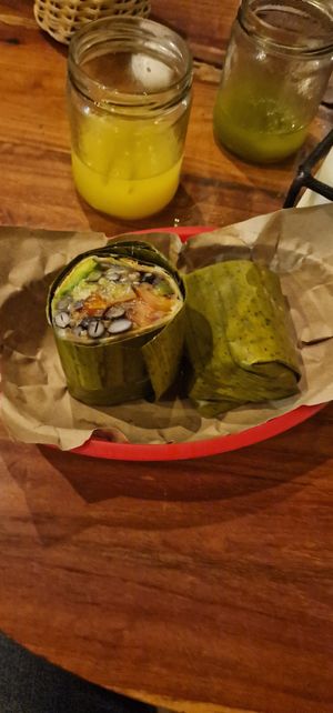 Vegetarian burrito at Burrito Amor in Tulum