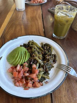 Vegan burrito bowl with cactus   at Burrito Amor in Tulum