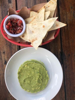 Chips and guacamole :) at Burrito Amor in Tulum
