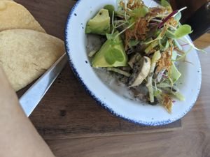 Coconut ceviche at Sanara  in Tulum