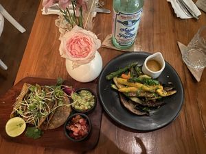 Quesadillas and grilled vegetables   at Sanara  in Tulum