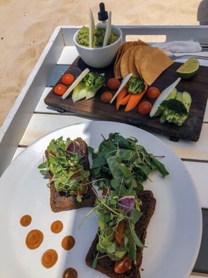 avocado toast & guacamole  at Sanara  in Tulum