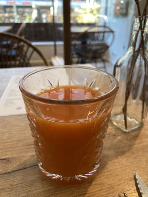 Carrot juice: nice at SUE in Rotterdam