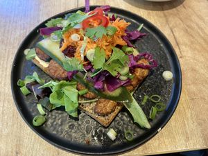 Banh mi sticky tempeh: very tasty  at SUE in Rotterdam