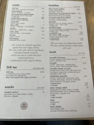 Menu 1  at SUE in Rotterdam