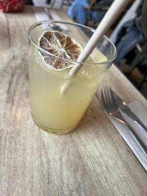 Lemon & ginger drink  at SUE in Rotterdam