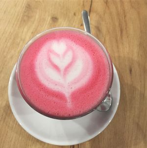 Beetroot Latte at SUE in Rotterdam