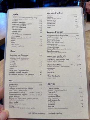 Menu 8th July 2025  at SUE in Rotterdam