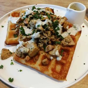Jackfruit Waffle at SUE in Rotterdam