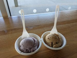 Lavender blueberry and peanut butter at Love's Ice Cream - Downtown Market in Grand Rapids