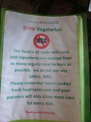 menu front at Pai Vegetarian in Pai