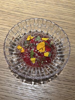 Strawberry ice cream   at Grön Restaurant in Helsinki