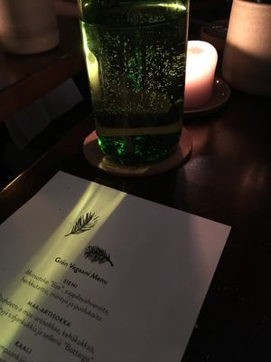 Vegan menu at Grön Restaurant in Helsinki