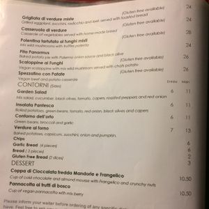 menu page 2 at Osteria Italiana in Clifton Hill