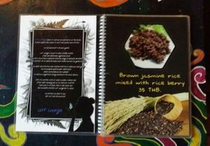 menu 1 at Lost Lounge in Chiang Mai