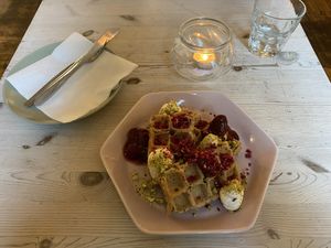 Vegan waffles  at NOP in Tallinn