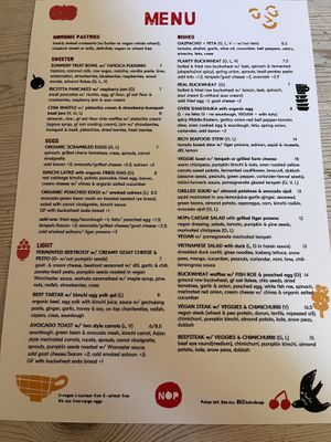 Menu has a few vegan options around the dead animal options.  at NOP in Tallinn