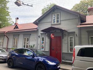 Looks small but lots of people fit inside and in back is outdoor seating.   at NOP in Tallinn