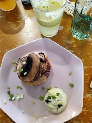 Vegan latke with Portobello mushroom and herb mayo at NOP in Tallinn