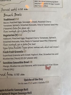 Breakfast menu   at The Natural Food Deli in Petersfield