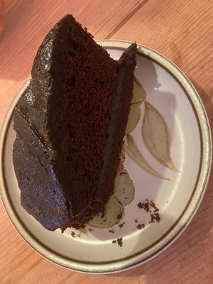 Vegan chocolate orange cake.  at The Natural Food Deli in Petersfield