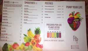 Menu Back at Hip Cuisine in Panama City