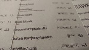 Menu at Hip Cuisine in Panama City
