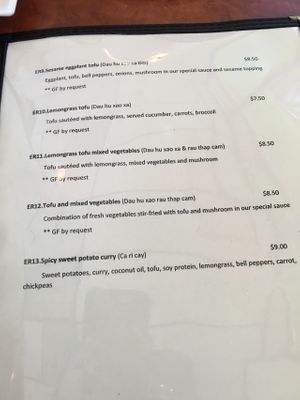 Entrees- page 2 at Nha Hang Chay Vegetarian Restaurant in Falls Church