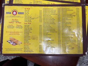Menu 2 at Sri Ganesh's Dosa House in Jersey City