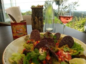 Taco salad- simply the best. at Thomas's Bach in Waiheke Island