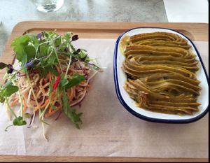 Lentil pot pie and slaw at Thomas's Bach in Waiheke Island