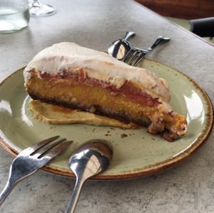 Quince cheesecake (vegan) at Thomas's Bach in Waiheke Island